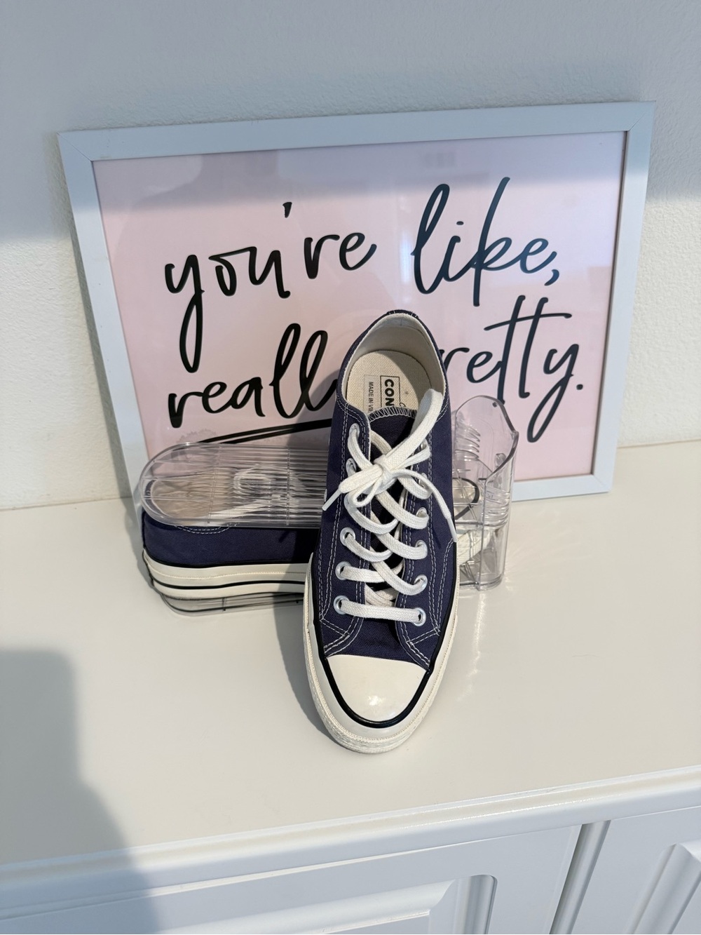 Converse Navy and White Low Top Chuck Taylor Sneakers